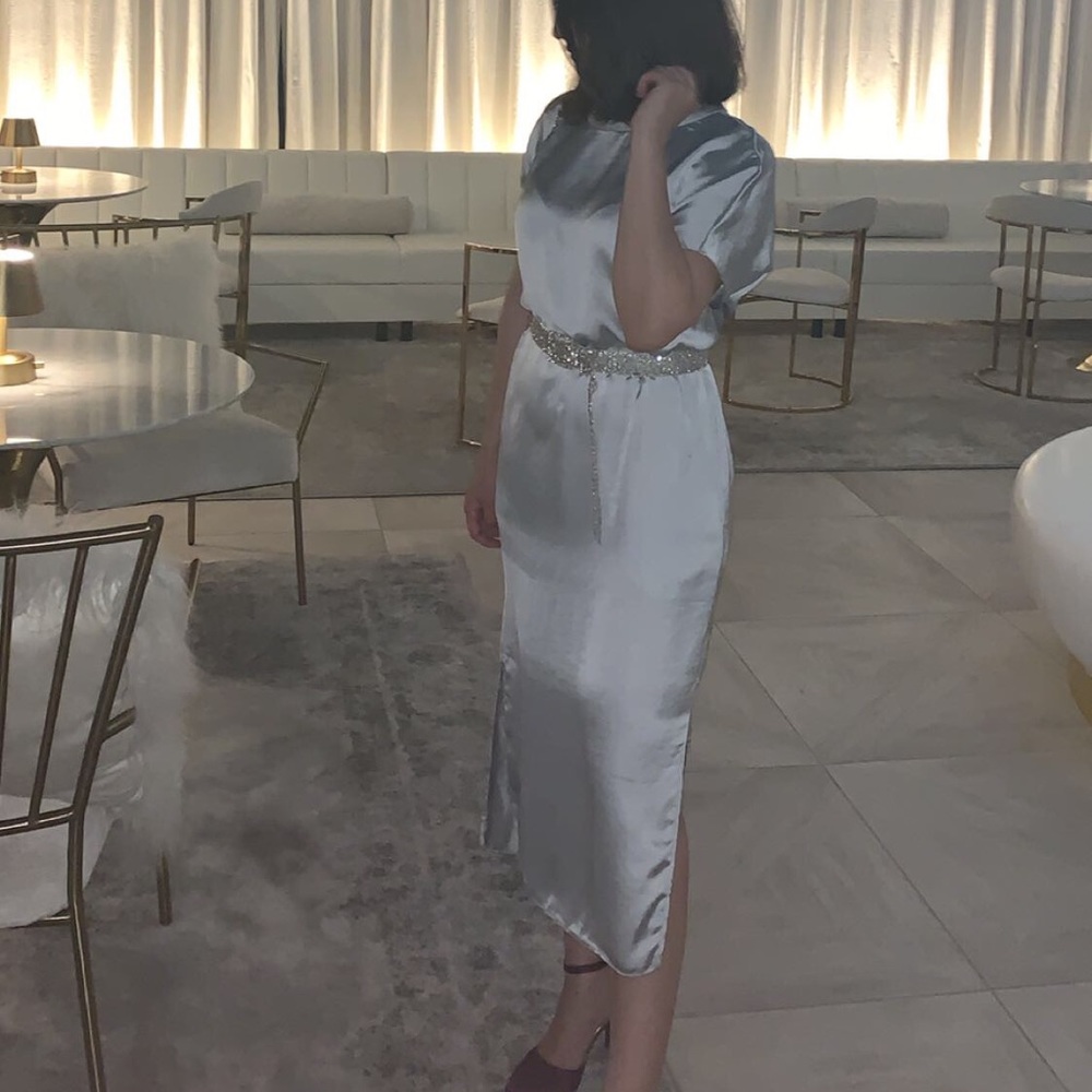 Zara Satin Midi Dress slip